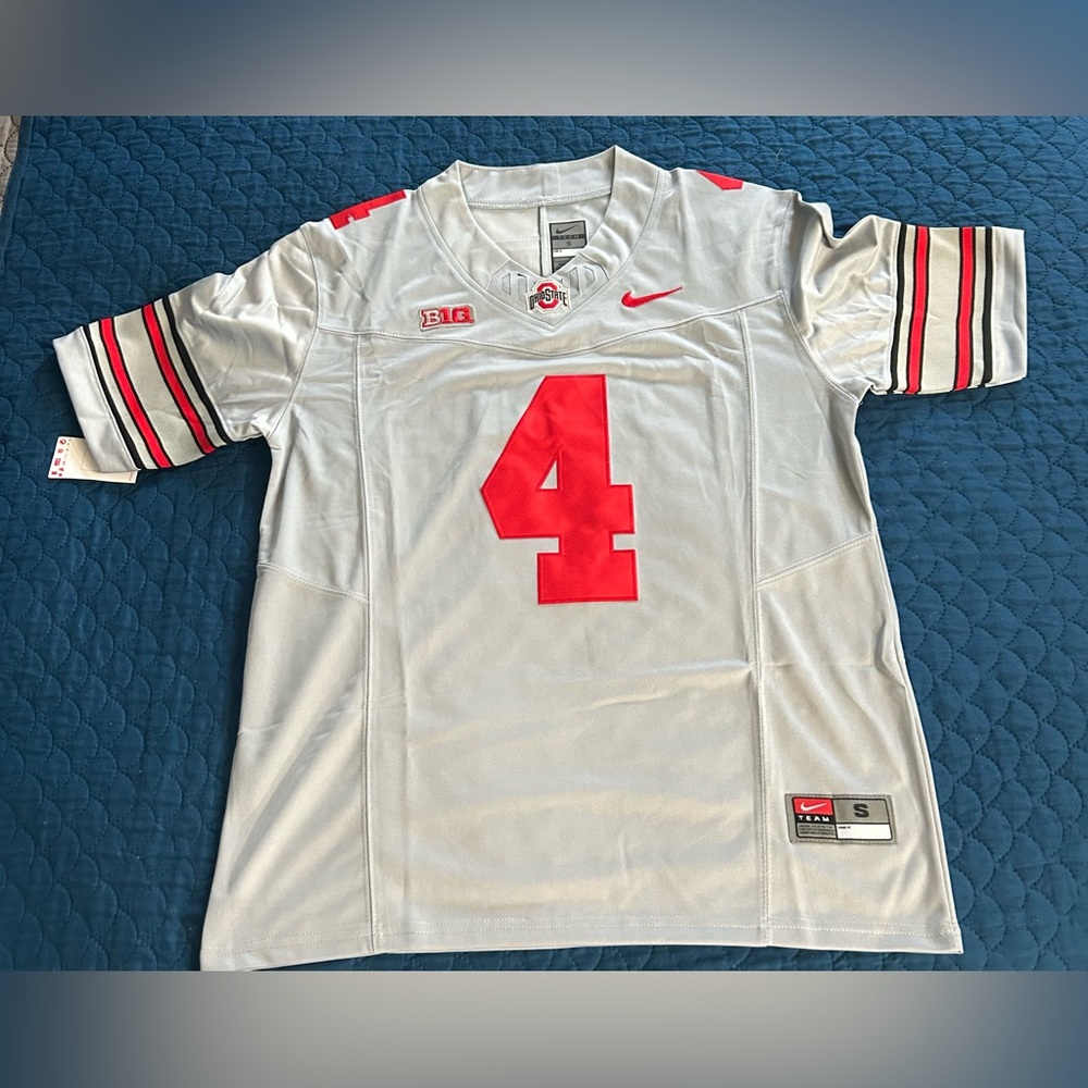 Ohio State Nike White and Red Football Jersey